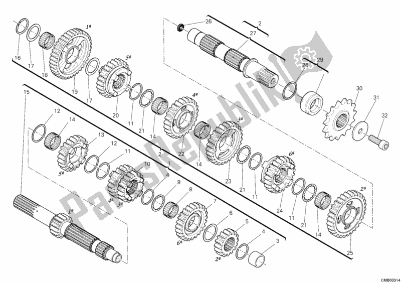 Todas las partes para Caja De Cambios de Ducati Superbike 1199 Panigale 2012